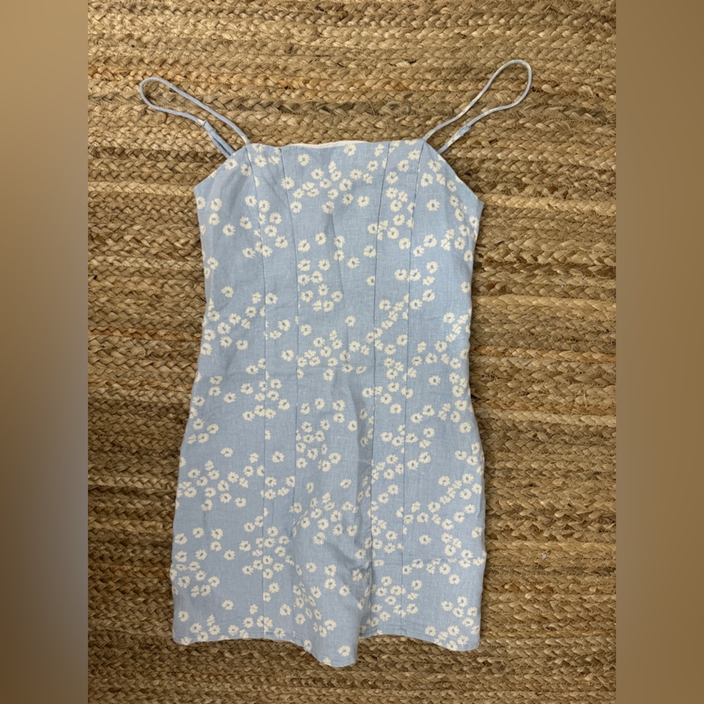 Zara White and Blue Dress